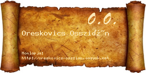 Oreskovics Osszián névjegykártya